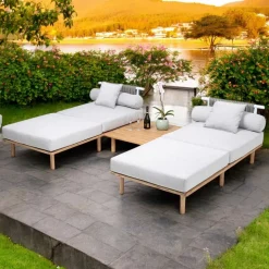 Divano Modulare da Giardino con 2 Schienali in Corda - Bellatrix
