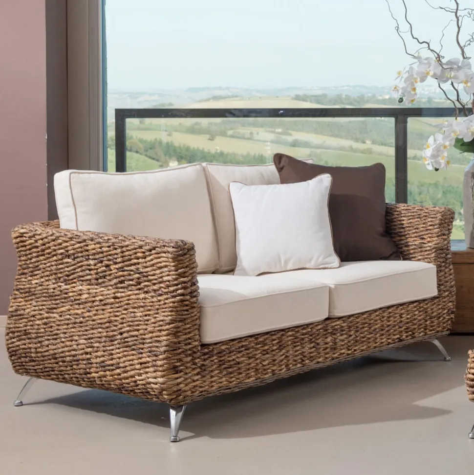 Divano 2 o 3 Posti Outdoor in Banano con Cuscini – Legolas