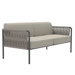 Divano Outdoor in Acciaio e Corda Varie Misure con Cuscini Made in Italy – Helga