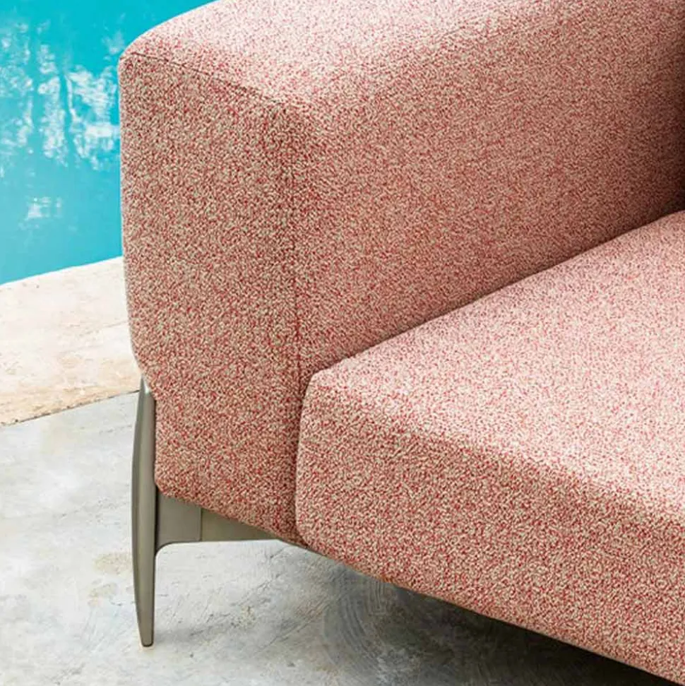 Divano 3 Posti da Esterno in Alluminio con Pouf e Chaise Longue - Filomena