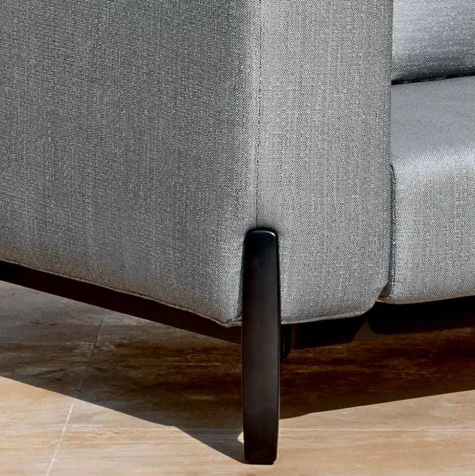 Divano 3 Posti da Esterno in Alluminio con Pouf e Chaise Longue - Filomena