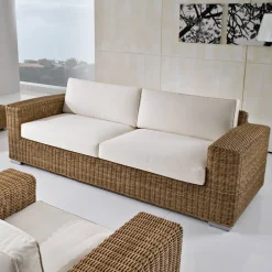 Divano 3 Posti da Giardino in Polyrattan Intrecciato a Mano - Yoko