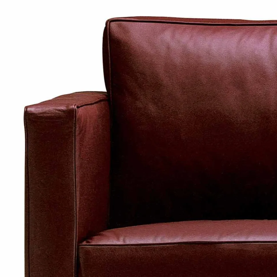 Divano 2 Posti Imbottito e Rivestito in Pelle Made in Italy Pregiato - Centauro