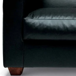 Divano 2 Posti in Pelle con Piedini in Legno Noce Made in Italy - Alessandria