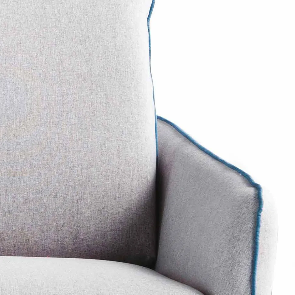 Divano 3 posti maxi L205 cm design moderno in ecopelle/tessuto Erica