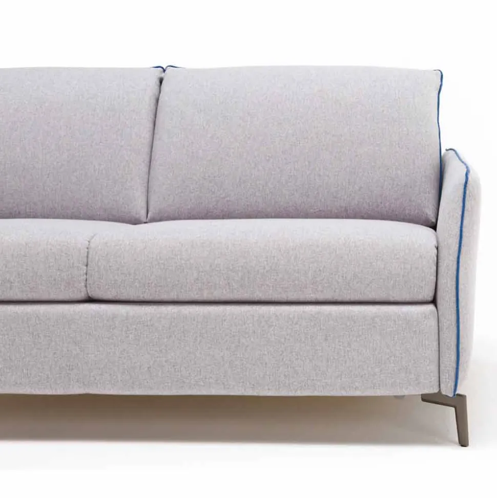 Divano 3 posti maxi L205 cm design moderno in ecopelle/tessuto Erica