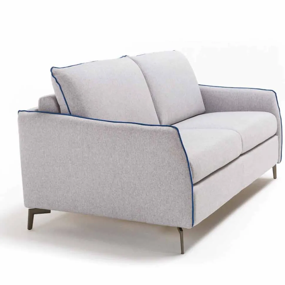 Divano 3 posti maxi L205 cm design moderno in ecopelle/tessuto Erica