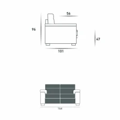 Divano relax elettrico 2 posti,2 sedute elettriche Lilia,made in Italy