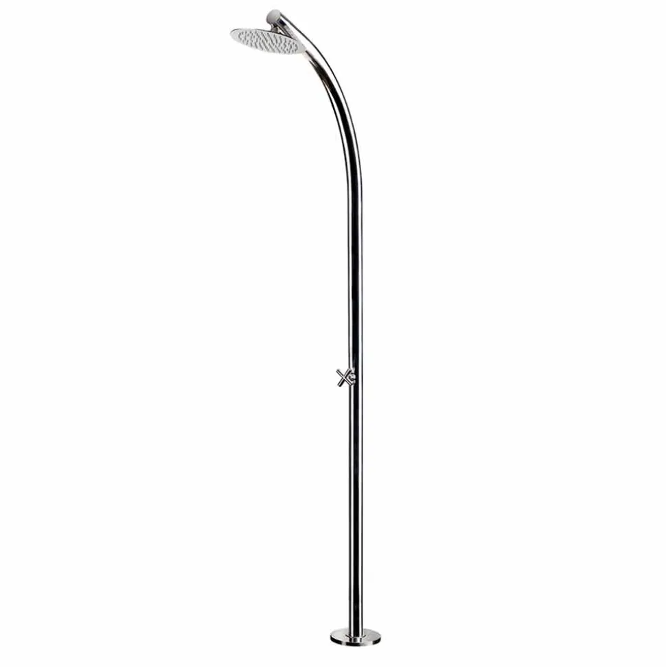 Doccia da Esterno con Rubinetto a Vitone in Acciaio Inox Made in Italy - Yuki