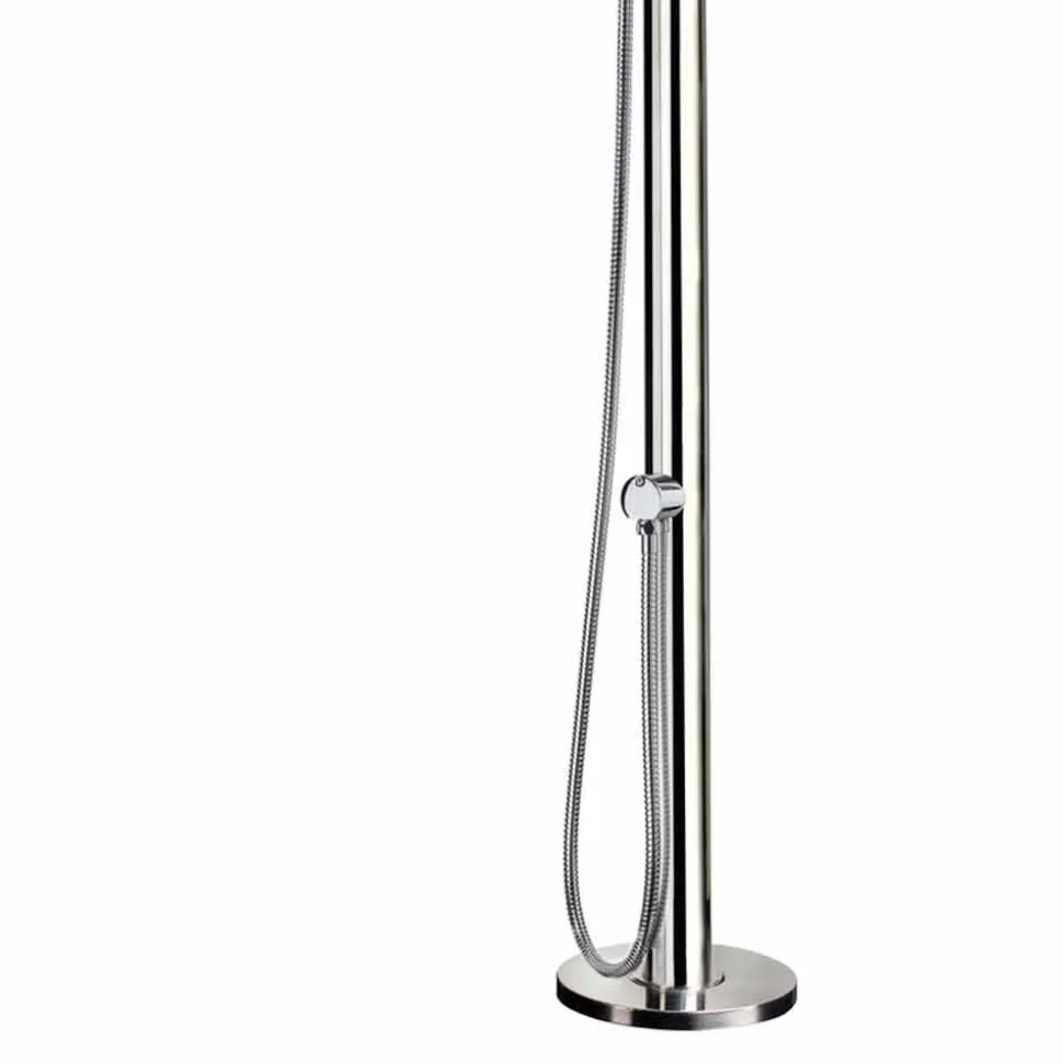 Doccia da Esterno in Acciaio Inox Cromato con Doccetta Made in Italy - Modeo