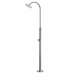 Doccia da Giardino in Acciaio Inox con Soffione Rotondo Made in Italy - Norton