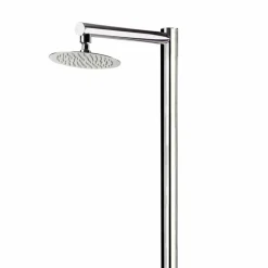 Doccia da Giardino in Acciaio Inox Cromato con Lavapiedi Made in Italy - Modeo