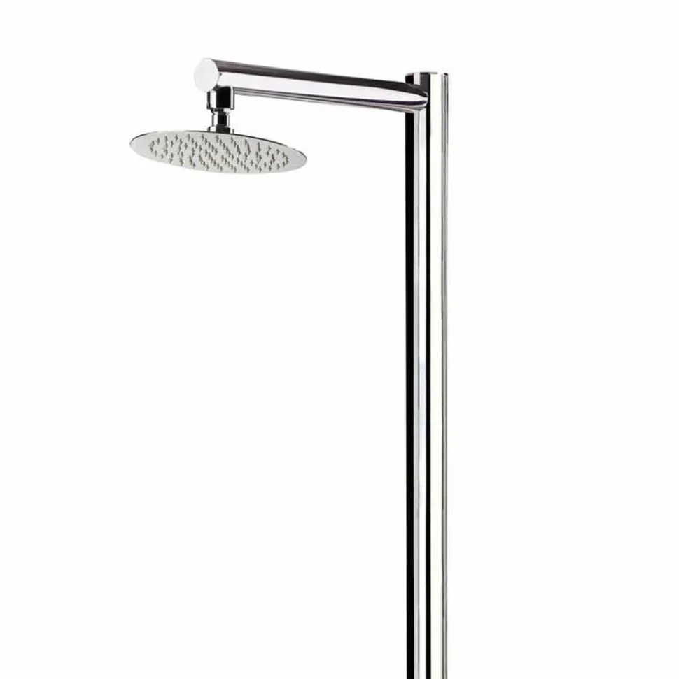 Doccia Esterna in Acciaio Inox Cromato con Miscelatore Made in Italy - Modeo