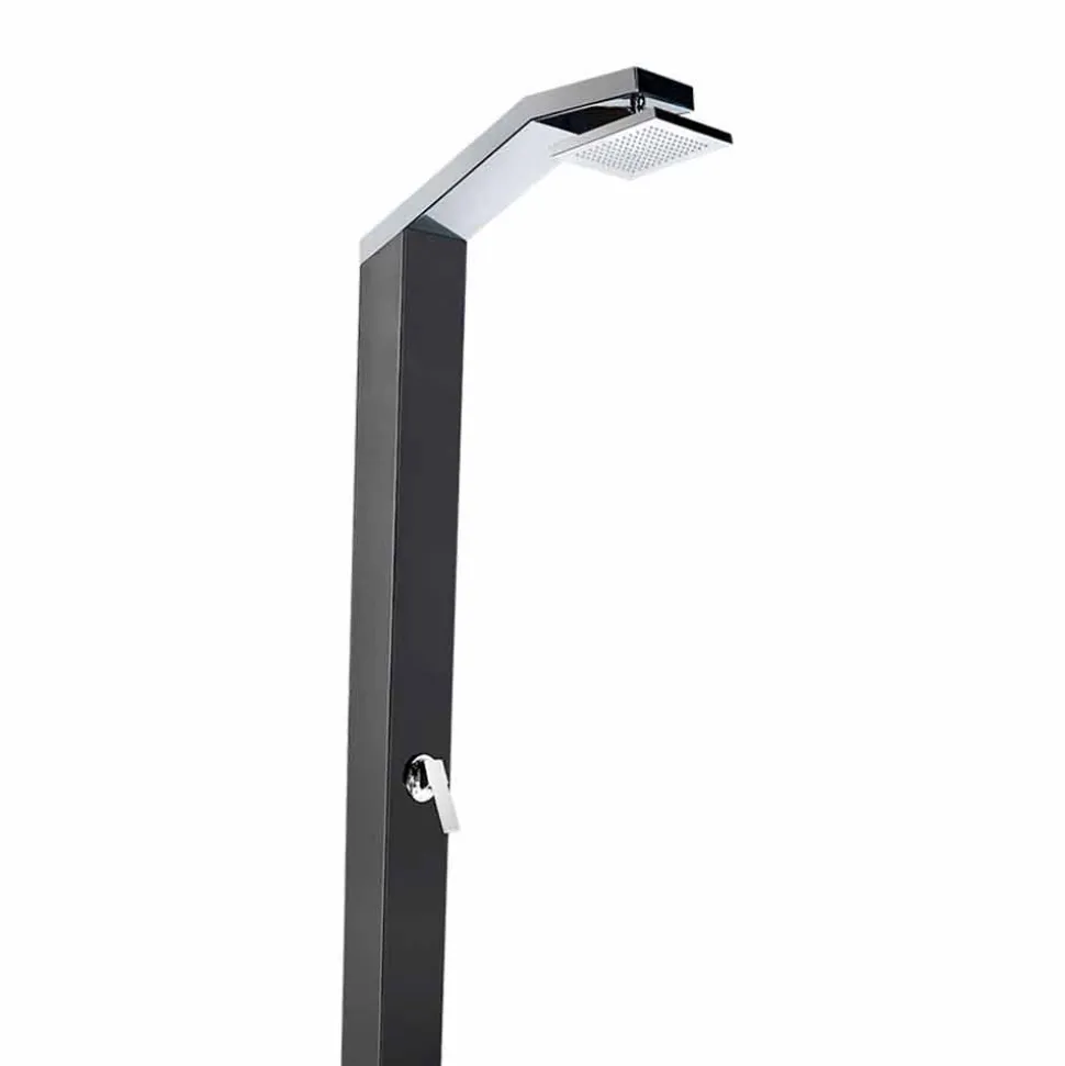Doccia Solare da Giardino in Acciaio Inox Verniciato Nero Made in Italy - Werner