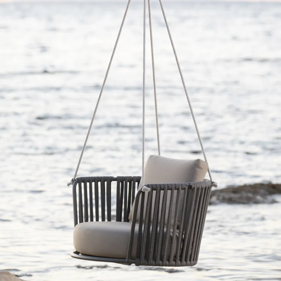 Dondolo da Giardino in Acciaio con Corde e Cuscini Inclusi Made in Italy – Bronn