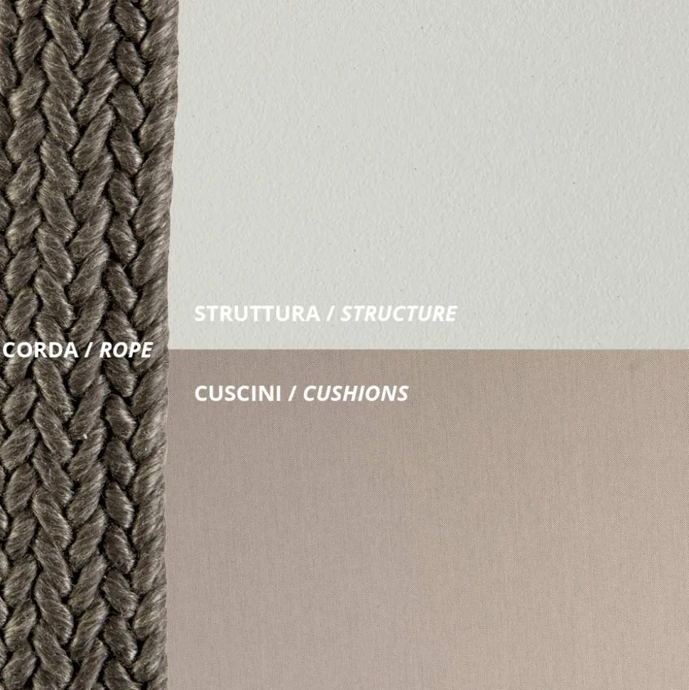 Dondolo da Giardino in Acciaio con Corde e Cuscini Inclusi Made in Italy – Bronn