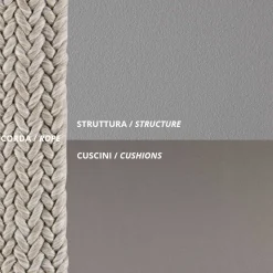 Dondolo da Giardino in Acciaio con Corde e Cuscini Inclusi Made in Italy – Bronn