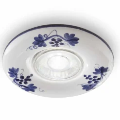 Faretto a Incasso Rotondo in Ceramica Vintage Decorata a Mano - Pescara