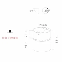 Faretto Applique o Plafoniera Rotondo a Led 7W in Alluminio - China