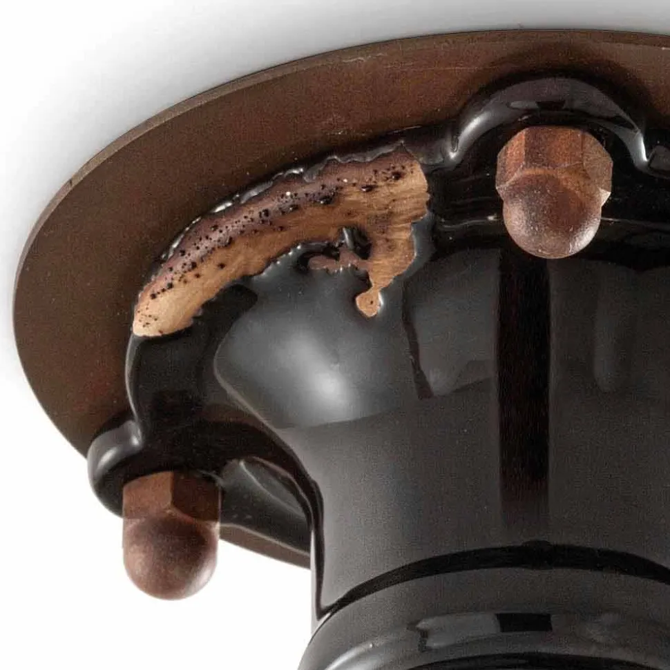 Faretto da soffitto design retrò in ceramica e metallo Cloe Ferroluce