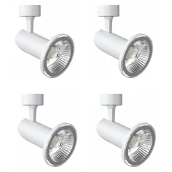Faretto Plafoniera Orientabile in Alluminio Bianco, 4 Pezzi - Lazzaro