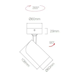 Faretto Plafoniera Orientabile in Alluminio Bianco, 4 Pezzi - Lazzaro
