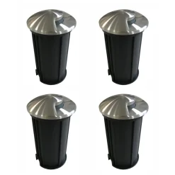 Faretto Rotondo a Led 2W per Esterno in Acciaio Inox, 4 Pezzi - Mayor