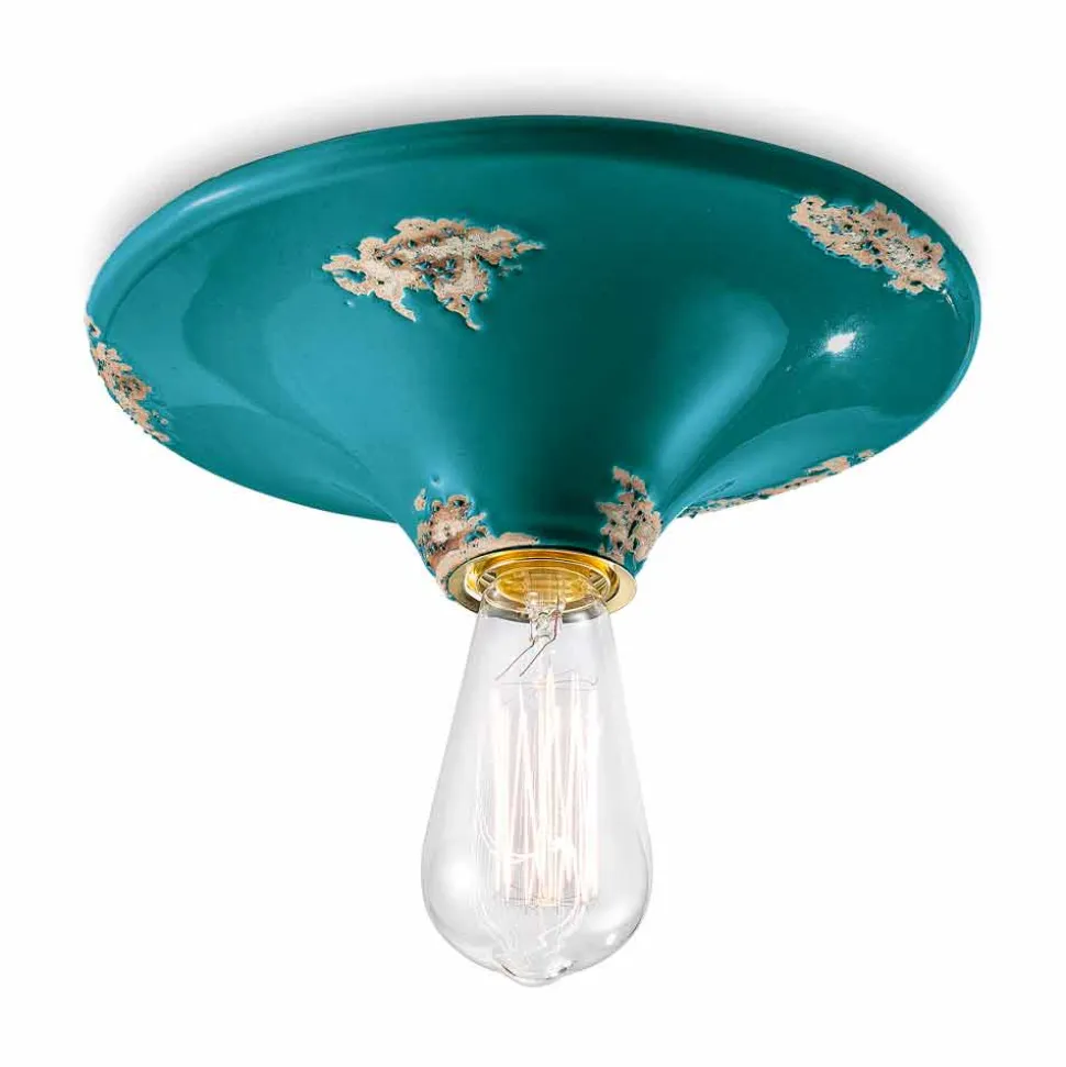 Faretto vintage da soffitto artigianale in ceramica Erica Ferroluce
