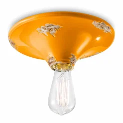 Faretto vintage da soffitto artigianale in ceramica Erica Ferroluce