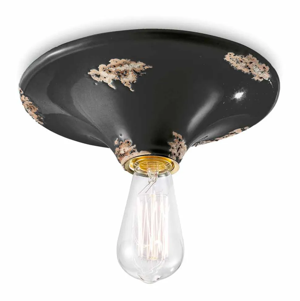 Faretto vintage da soffitto artigianale in ceramica Erica Ferroluce