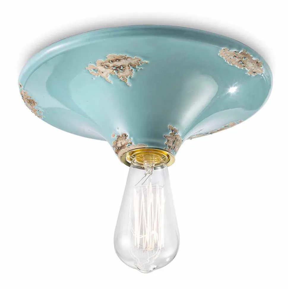Faretto vintage da soffitto artigianale in ceramica Erica Ferroluce