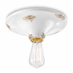 Faretto vintage da soffitto artigianale in ceramica Erica Ferroluce