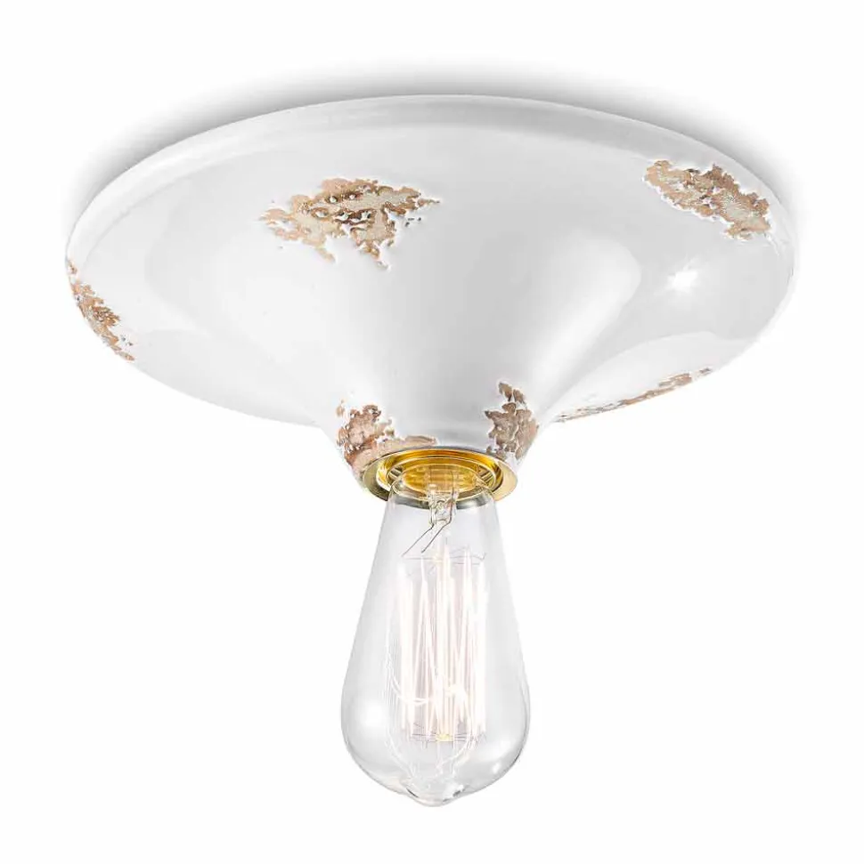 Faretto vintage da soffitto artigianale in ceramica Erica Ferroluce