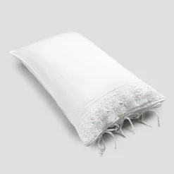 Federa di Lino con Pizzo Bianco per Letto Design di Lusso Made in Italy - Kiss