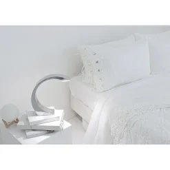 Federa di Lino con Pizzo Bianco per Letto Design di Lusso Made in Italy - Kiss