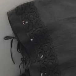 Federa in Lino con Pizzo Poema e Laccetti Burro o Nero Made in Italy - Masone