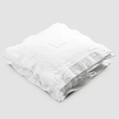 Federa Quadrata in Lino Pesante Bianco e Laccetti Made in Italy - Matero