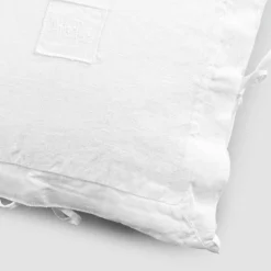 Federa Quadrata in Lino Pesante Bianco e Laccetti Made in Italy - Matero