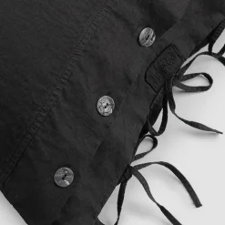 Federa Rettangolare da Letto in Lino Bianco o Nero Bottoni e Laccetti - Agora