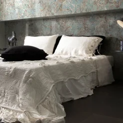 Federa Rettangolare da Letto in Lino Bianco o Nero Bottoni e Laccetti - Agora