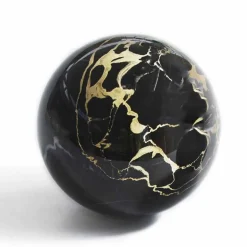 Fermacarte a Sfera in Marmo Nero Portoro Lucido Qualità Made in Italy- Sphere