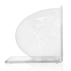 Fermalibri in Plexiglass Trasparente Design con Mappa di Design - Aretone