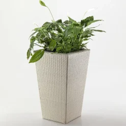 Fioriera Portavaso Outdoor in Polyrattan Intrecciato a Mano – Experia