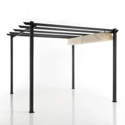 Gazebo in Alluminio Verniciato a Polveri Epossidiche e Telo Scorrevole - Manger