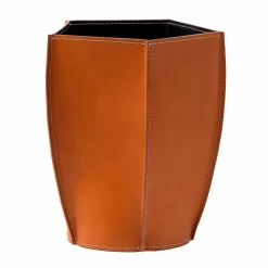 Gettacarte di design in cuoio rigenerato Poligiono, fatto in Italia