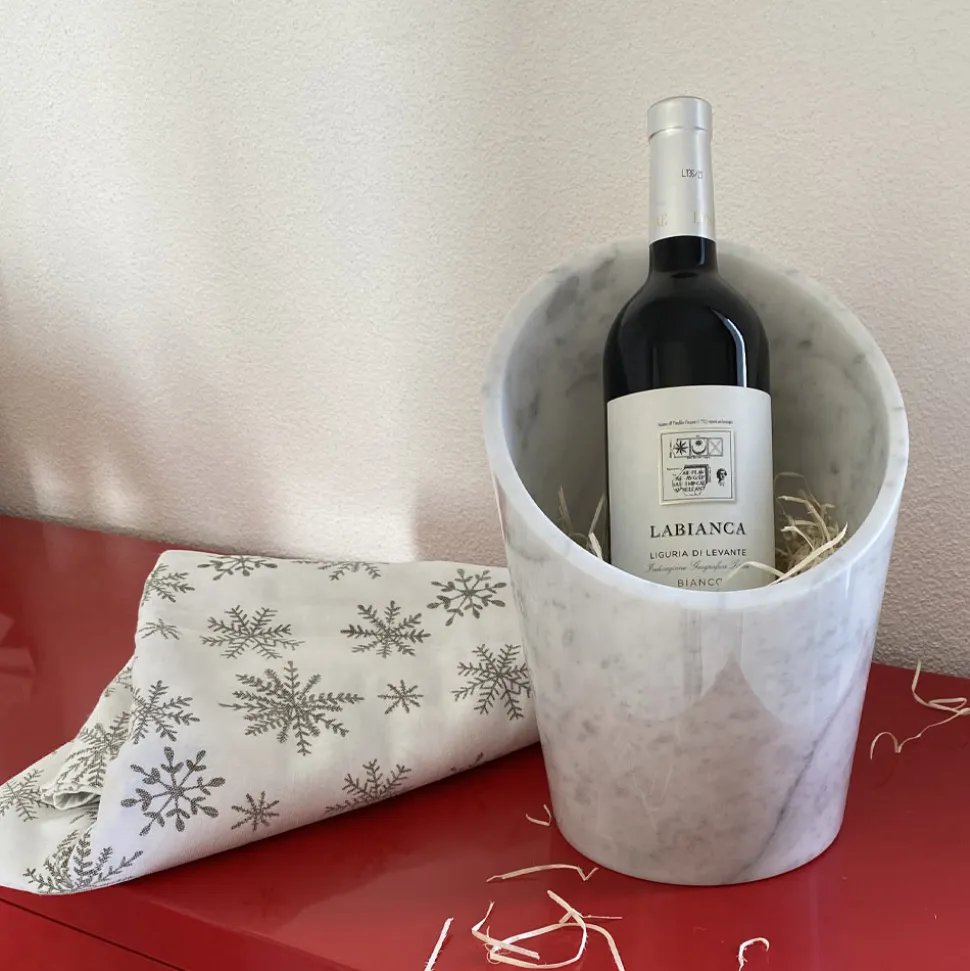 Glacette per Vino o Champagne in Marmo Bianco di Carrara Made in Italy - Ciotti