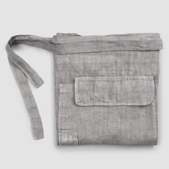 Grembiule da Cucina in Lino Grigio Antracite Modello Basso con Taschino - Flick