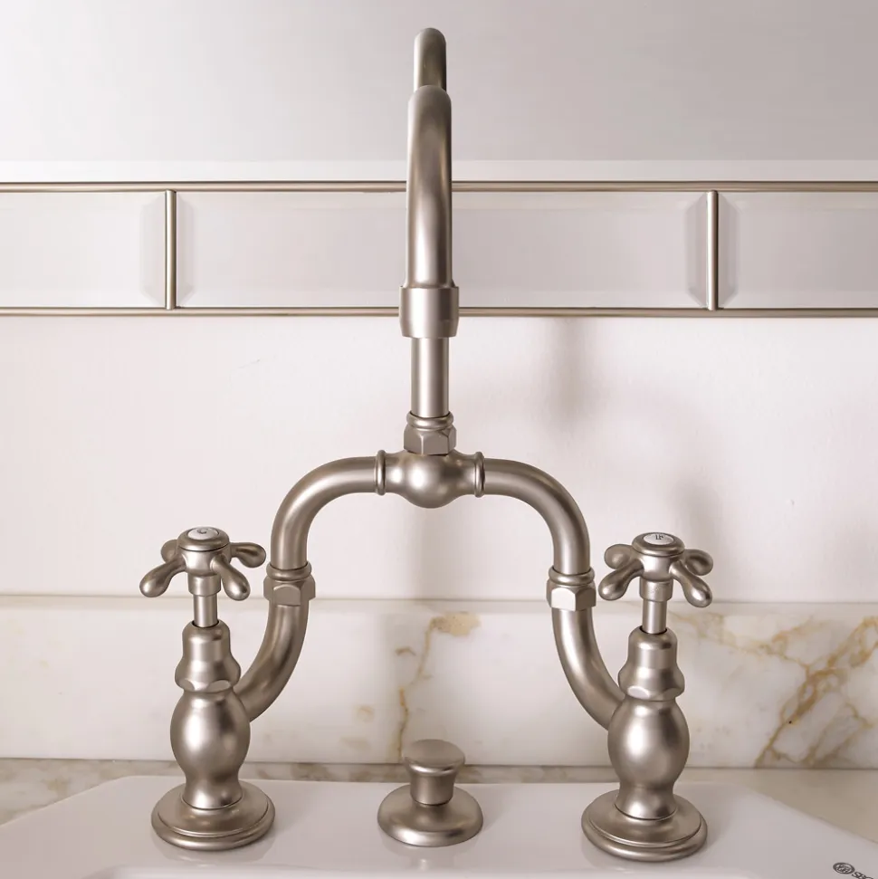 Gruppo Miscelatore Vintage per Lavabo a Ponte in Ottone Made in Italy – Klarisa