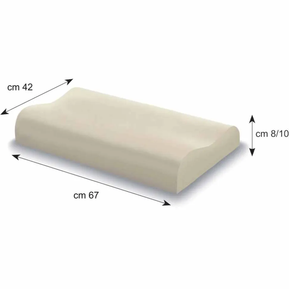 Guanciale a Doppia Onda in Memory Foam Alto 10 cm Made in Italy, 2 Pezzi – Nimes