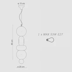 Lampada a 4 Elementi in Ceramica di Diverse Forme Made in Italy - Bumbum
